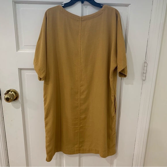 J. Jill Kimono Sleeve Boxy Knit Shift Dress Lagenlook Mustard Fall Size Medium - Picture 9 of 11
